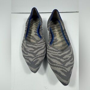 True to size, I just need an 11! Rothy's Gray Zebra  Pointed Shoes. Retired !!